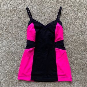 Lululemon Elongate Tank top Pink & black sport bra